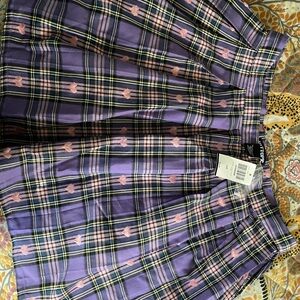 Hot Topic Purple Plaid Skater Skirt